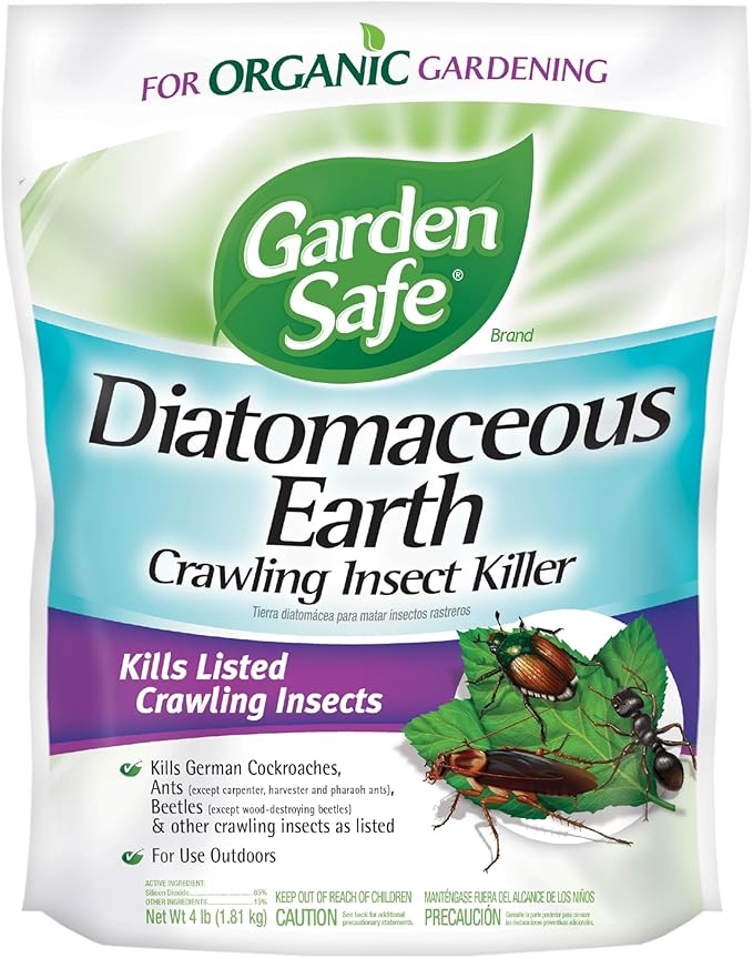 Garden Safe Brand Crawling Insect Killer Containing Diatomaceous Earth, 4 Pounds, Kills Cockroaches, Ants and Other Listed Crawling Insects by Contact, For Use Indoors & Outdoors - Cart Shape